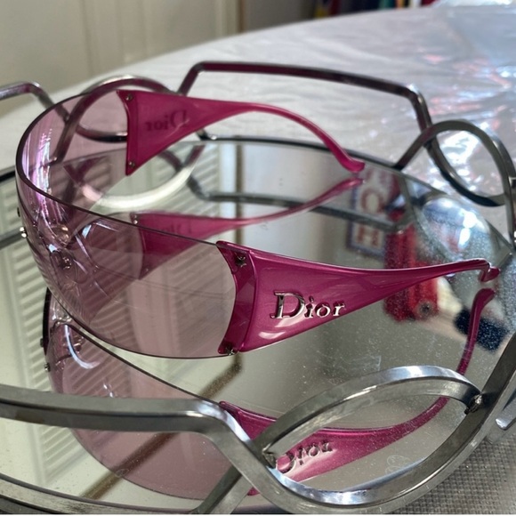 LIKE NEW SO RARE DIOR Vintage Golf Pink rimless sunglasses Y2K Barbie style - Picture 12 of 15